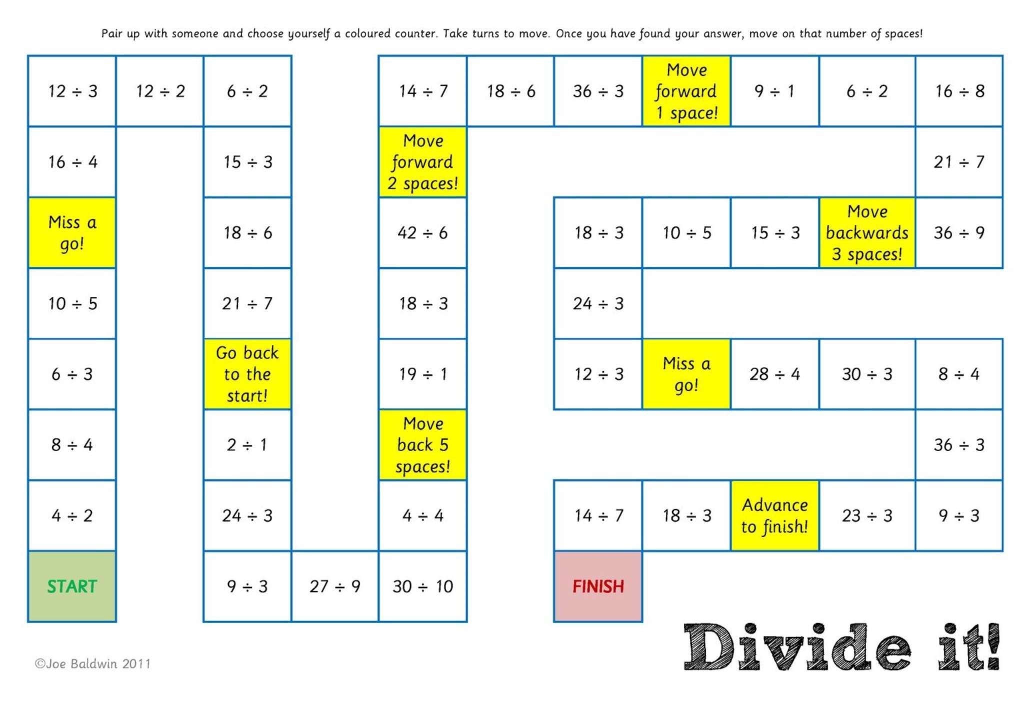 diagram showing a division game in Bramble